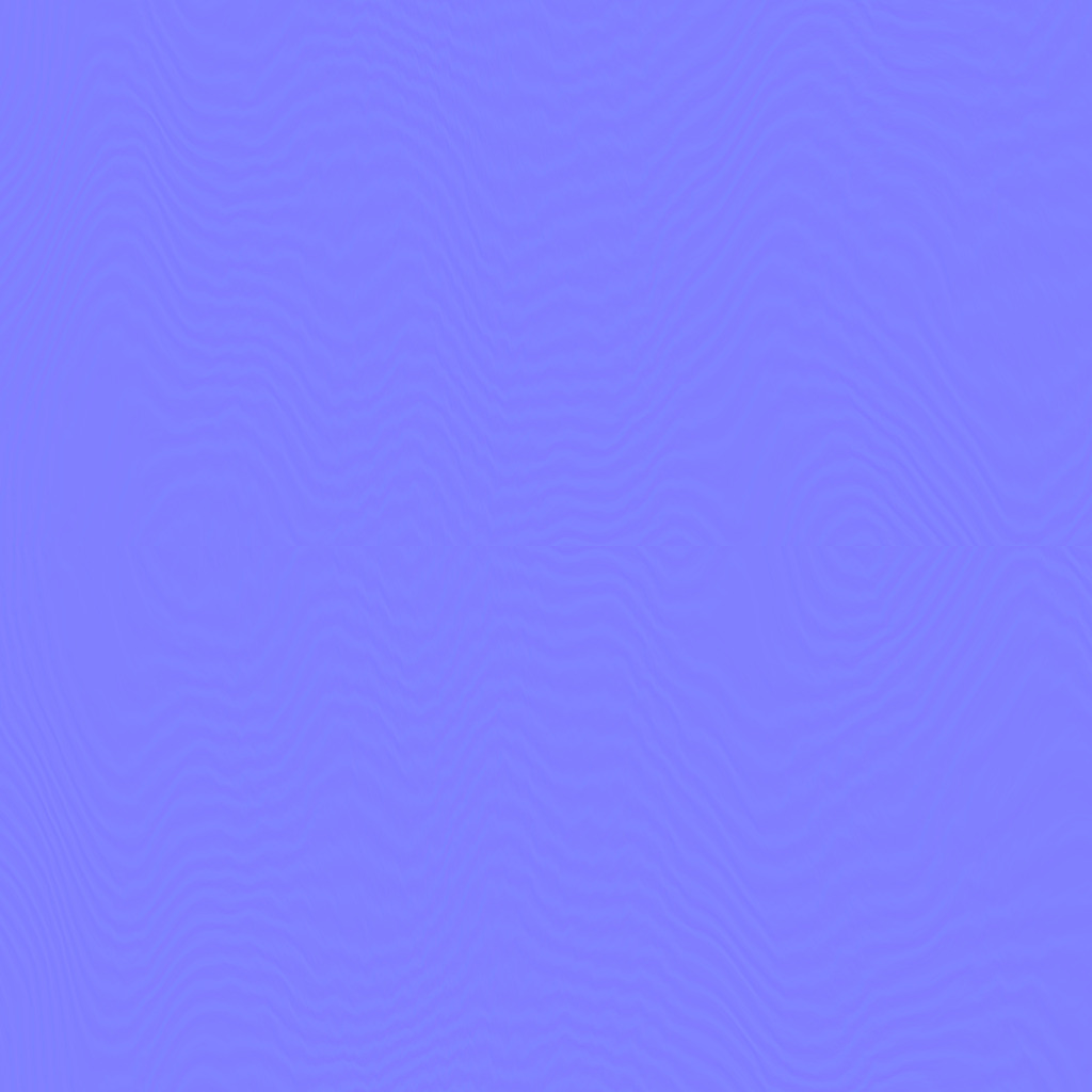 The same window of the blade's normal map, mostly flat blue with the fuller and the banding as faint relief.